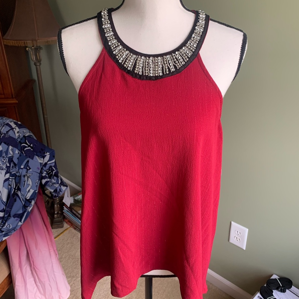 NWT Sparkly & Beaded Sleeveless Top Size L